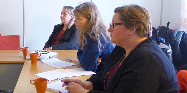 Tre skyddsombud i Gnesta kommun. Annelie Svingdahl, LR, lena Åberg, Lärarförbundet, Åsa Ekgren, Kommunal.