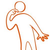 Illustration av fundersam person