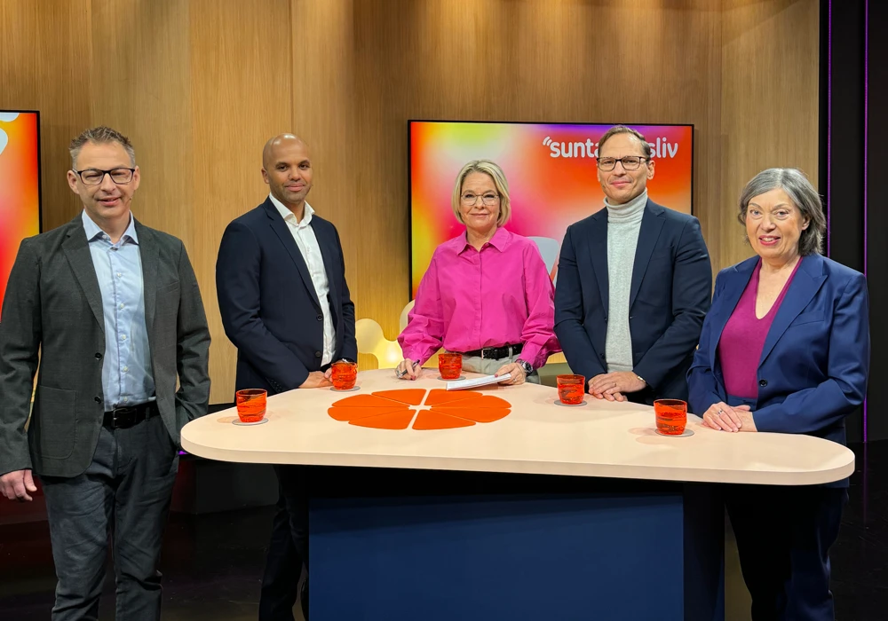 Gruppbild från inspelningen av Studio Friskfaktor.