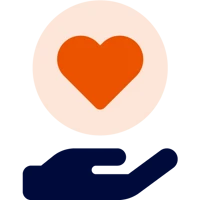 En illustration av en hand som håller ett hjärta.
